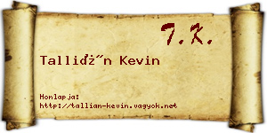 Tallián Kevin névjegykártya